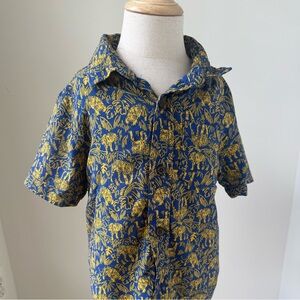 Cat & Jack Blue and Yellow Button Down Shirt